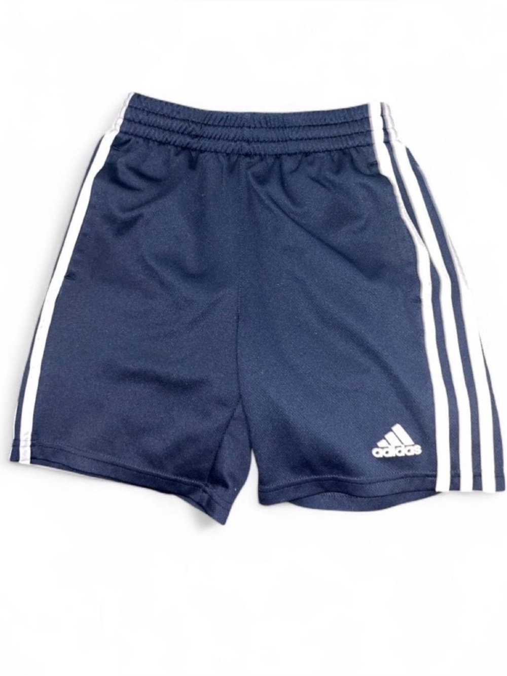adidas Navy Shorts with White Side Stripes